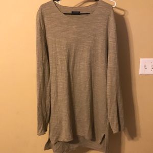 Zara Beige Longline L/S Shirt